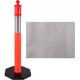 Buy PE + Rubber Parking Post, Traffic Bollard with Reflective Strip Pack of 10, Orange Parking Barrier, 6kg Each, 42x42cm Rubber Base, Height 110cm Diameter 10cm