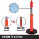 Comprar Poste de amarração de borracha pe para tráfego com faixa reflexiva conjunto de 4 barreiras de estacionamento laranja 6kg de cada base de borracha