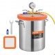 Buy Vacuum Chamber 3 Gal 11.4 L Vacuum Pump Tempered Glass Lid 304 Stainless Steel Degassing Chamber Vacuum Container for Wood Stabilization Silicone Resin