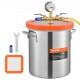 Buy Vacuum Chamber 5 Gal 19 L Vacuum Pump Tempered Glass Lid 304 Stainless Steel Degassing Chamber Vacuum Container for Wood Stabilization Silicone Resin