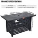 Buy Propane Gas Fire Pit Table 109 x 56 x 62cm Carbon Steel Garden Fireplace Table 50,000Btu Outdoor Gas Fire Table