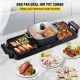 Buy 2 in 1 Electric Hot Pot Grill 2.8L Double Pot Electric BBQ Grill 800W (Hot Pot) +1600W (Grill) Electric Grill for Cooking Steaks, Vegetables 180-240℃