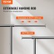 Buy Clothes Rack with 4 Wheels, 1 Bar and 1 Shelf, Extendable Length from 78-138 cm, Steel Clothes Rack, Standing Clothes Rack for Storing Clothes, Shoes, Boxes, Accessories in Bedrooms