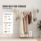 Buy Clothes Rack with 4 Wheels, 1 Bar and 1 Shelf, Extendable Length from 78-138 cm, Steel Clothes Rack, Standing Clothes Rack for Storing Clothes, Shoes, Boxes, Accessories in Bedrooms