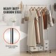 Buy Clothes Rack with 4 Wheels, 1 Bar and 1 Shelf, Extendable Length from 78-138 cm, Steel Clothes Rack, Standing Clothes Rack for Storing Clothes, Shoes, Boxes, Accessories in Bedrooms