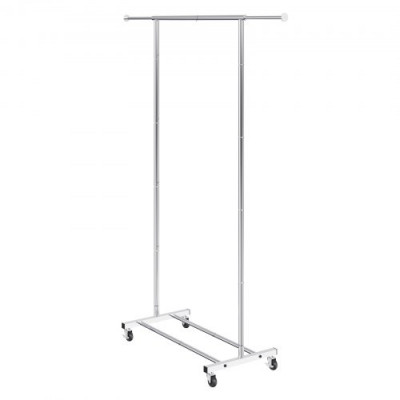 VEVOR Perchero Burro para Ropa con 4 Ruedas de 1 Barra y 1 Estante Longitud Extensible de 78-138 cm Perchero de Acero Perchero de Pie para Almacenaje de Ropas Zapatos Cajas Accesorios en Dormitorios