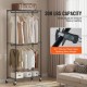 Buy Clothes Rack with 4 Wheels, 2 Bars and 2 Upper and Lower Shelves, Steel Clothes Rack, Load 136 kg, Standing Clothes Rack, 915 x 450 x 2040 mm, for Storing Clothes, Shoes in the Bedroom