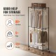 Buy Clothes Rack with 4 Wheels, 2 Bars and 2 Upper and Lower Shelves, Steel Clothes Rack, Load 136 kg, Standing Clothes Rack, 915 x 450 x 2040 mm, for Storing Clothes, Shoes in the Bedroom