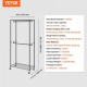 Buy Clothes Rack with 4 Wheels, 2 Bars and 2 Upper and Lower Shelves, Steel Clothes Rack, Load 136 kg, Standing Clothes Rack, 915 x 450 x 2040 mm, for Storing Clothes, Shoes in the Bedroom