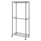 Buy Clothes Rack with 4 Wheels, 2 Bars and 2 Upper and Lower Shelves, Steel Clothes Rack, Load 136 kg, Standing Clothes Rack, 915 x 450 x 2040 mm, for Storing Clothes, Shoes in the Bedroom