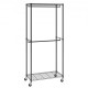 Buy Clothes Rack with 4 Wheels, 2 Bars and 2 Upper and Lower Shelves, Steel Clothes Rack, Load 136 kg, Standing Clothes Rack, 915 x 450 x 2040 mm, for Storing Clothes, Shoes in the Bedroom