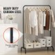 Buy Bar Clothes Rack, 1010mm Long, 1510mm High Carbon Steel Clothes Rack with Shoe Rack at the Bottom, Standing Clothes Rack for Storing Clothes and Shoes in the Bedroom, Black