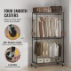 Buy Clothes Rack with 4 Wheels, 2 Bars, 3 Shelves, 2 Side Supports, Steel Clothes Rack, Load 182 kg, Standing Clothes Rack, 1162 x 450 x 2040 mm, for Clothes Storage in Bedrooms