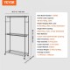 Buy Clothes Rack with 4 Wheels, 2 Bars, 3 Shelves, 2 Side Supports, Steel Clothes Rack, Load 182 kg, Standing Clothes Rack, 1162 x 450 x 2040 mm, for Clothes Storage in Bedrooms