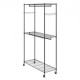 Buy Clothes Rack with 4 Wheels, 2 Bars, 3 Shelves, 2 Side Supports, Steel Clothes Rack, Load 182 kg, Standing Clothes Rack, 1162 x 450 x 2040 mm, for Clothes Storage in Bedrooms