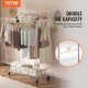 Buy Clothes Rack with 4 Wheels, 1 Shelf and 2 Bars, Extendable Length from 128-191 cm, Height from 144-187 cm, Steel Clothes Rack, Load of 272 kg, for Clothes Storage in Bedrooms