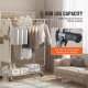 Buy Clothes Rack with 4 Wheels, 1 Shelf and 2 Bars, Extendable Length from 128-191 cm, Height from 144-187 cm, Steel Clothes Rack, Load of 272 kg, for Clothes Storage in Bedrooms