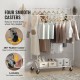 Buy Clothes Rack with 4 Wheels, 1 Shelf and 2 Bars, Extendable Length from 128-191 cm, Height from 144-187 cm, Steel Clothes Rack, Load of 272 kg, for Clothes Storage in Bedrooms