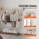 Buy Clothes Rack with 4 Wheels, 1 Shelf and 2 Bars, Extendable Length from 128-191 cm, Height from 144-187 cm, Steel Clothes Rack, Load of 272 kg, for Clothes Storage in Bedrooms