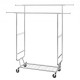 Buy Clothes Rack with 4 Wheels, 1 Shelf and 2 Bars, Extendable Length from 128-191 cm, Height from 144-187 cm, Steel Clothes Rack, Load of 272 kg, for Clothes Storage in Bedrooms