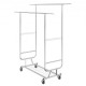 Buy Clothes Rack with 4 Wheels, 1 Shelf and 2 Bars, Extendable Length from 128-191 cm, Height from 144-187 cm, Steel Clothes Rack, Load of 272 kg, for Clothes Storage in Bedrooms