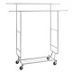 Buy Clothes Rack with 4 Wheels, 1 Shelf and 2 Bars, Extendable Length from 128-191 cm, Height from 144-187 cm, Steel Clothes Rack, Load of 272 kg, for Clothes Storage in Bedrooms