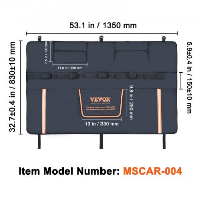 VEVOR Cojín protector para portón trasero 135x83 cm Capacidad 5 bicicletas