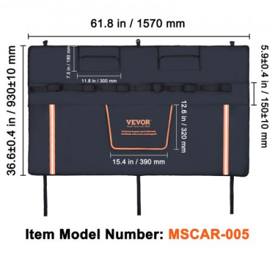 VEVOR Cojín protector del portón trasero 157x93 cm Capacidad 6 bicicletas