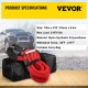 Buy Tow Rope 22mm x 6.4m 9965kg Capacity Recovery Rope Double Braided Nylon with Buckles Protective Sheaths Carrying Bag for Truck Off-Road Vehicle UTV, Red