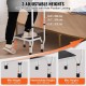 VEVOR Taburete con Escalón Carga de 150kg Taburete con Escalera de Acero 3 Alturas Ajustables con Asa Taburete Portátil Antideslizante para Niños Pequeños, Adultos, Oficina, Autocaravanas, Baño, Hogar