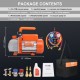 Buy Air Conditioning Vacuum Pump 100 L/min HVAC Refrigeration Vacuum Pump 150 W Kit Pressure Gauges and Tricolor Rubber Hose 1440 rpm Carrying Bag for R134a R1234yf Car Refrigerator