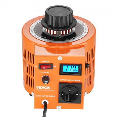 VEVOR Transformador de voltaje variable 1000VA regulador de voltaje 3.3A 0-300V LCD