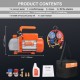 Buy Air Conditioning Vacuum Pump 100 L/min HVAC Vacuum Pump 150 W with Pressure Gauge Kit and Tricolor Rubber Hose 1440 rpm Carry Bag for R134a Car Air Conditioning