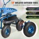 Buy Garden stool with wheels and extendable handle, blue