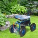 Buy Garden stool with wheels and extendable handle, blue