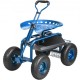 Buy Garden stool with wheels and extendable handle, blue