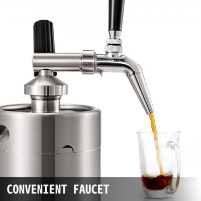 VEVOR Dispensador de Café 2L Cafetera Nitro Frío Cold Brew Coffee Barril de Café Casero de Acero Inoxidable Cafetera Nitro Utilizado para Contener Café Frío Con Una Tapa