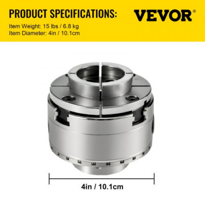 Mandril de Torno de Metal Diámetro 100 mm 4 Mordaza Chuck de Torno Autocentrante Tamaño de Carcasa 43,5x28x11cm Mandril de Torno de Sujeción para CNC Económicos, Fresadoras, Taladradoras