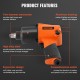 Buy 1/2" Square Drive Pneumatic Impact Wrench Nail Gun 1193 Nm 7500 rpm Plastic and Steel with Quick Connector