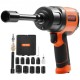 Buy Pneumatic Impact Wrench Nail Gun 1/2" Square Drive 1898 Nm 8000 rpm Plastic and Steel with Quick Connector