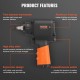 Buy Square Pneumatic Impact Wrench 0.95 cm Nail Gun 935.5 Nm Speed 10000 rpm Aluminum with 2 Quick Connectors