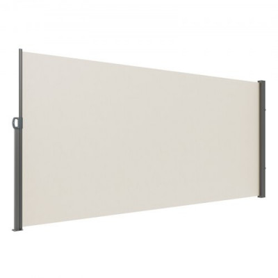 VEVOR Toldo Lateral Retráctil Pantalla de Privacidad al Aire Libre 160x300cm Toldo Lateral contra Viento Impermeable de Poliéster 180g/m² Divisor de Habitación UV 30+ para Patio, Jardín, Balcón, Beige