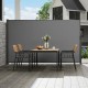 VEVOR Toldo Lateral Retráctil Pantalla de Privacidad al Aire Libre 180x300 cm Toldo Lateral contra Viento Impermeable de Poliéster 180g/m² Divisor de Habitación UV 30+ para Patio, Jardín, Balcón, Gris