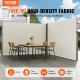 VEVOR Toldo Lateral Retráctil Pantalla de Privacidad al Aire Libre 200x600cm Toldo Lateral contra Viento Impermeable de Poliéster 180g/m² Divisor de Habitación UV 30+ para Patio, Jardín, Balcón, Beige