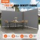 VEVOR Toldo Lateral Retráctil Pantalla de Privacidad al Aire Libre 200x600 cm Toldo Lateral contra Viento Impermeable de Poliéster 180g/m² Divisor de Habitación UV 30+ para Patio, Jardín, Balcón, Gris