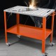 Buy 36" x 18" Welding Table Welding Workbench 1200lb Load Steel on Casters with Brake, 2 Tiers 4 Tool Slots, 1.6cm Fixing Holes