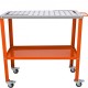 Comprar Mesa de soldagem de 36 "x 18", carga de 544 kg de aço em rodízios com freio, 2 níveis, 4 slots de ferramenta, furos de fixação de 1/4 "