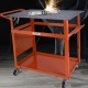 Koop 36" x 24" Lastafel Laswerkbank Belasting 272 kg Staal op wielen met dubbellaags opbergbord, 1/2" accessoiregaten, 11 haken