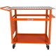 Koop 36" x 24" Lastafel Laswerkbank Belasting 272 kg Staal op wielen met dubbellaags opbergbord, 1/2" accessoiregaten, 11 haken