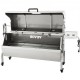 Koop Outdoor barbecue 40 W roestvrijstalen barbecue draaispit 60 kg, 147x45x87 cm Verstelbare hoogte 4,3"-12,2" Universele grill draaispitset met deksel en afsluitbare wielen voor kamperen